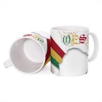 Order Of The Eastern Star Ceramic Mug OES Elegant Floral Line Art Fraternal Symbolism