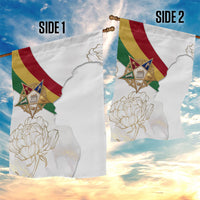 Order Of The Eastern Star Garden Flag OES Elegant Floral Line Art Fraternal Symbolism