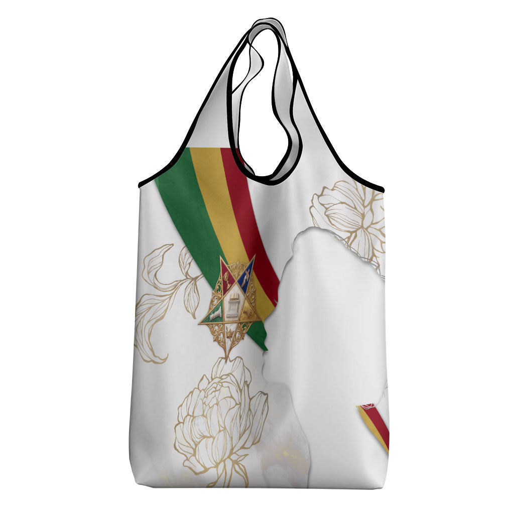 Order Of The Eastern Star Grocery Bag OES Elegant Floral Line Art Fraternal Symbolism