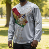 Order Of The Eastern Star Hockey Jersey OES Elegant Floral Line Art Fraternal Symbolism