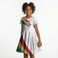 Order Of The Eastern Star Kid Short Sleeve Dress OES Elegant Floral Line Art Fraternal Symbolism