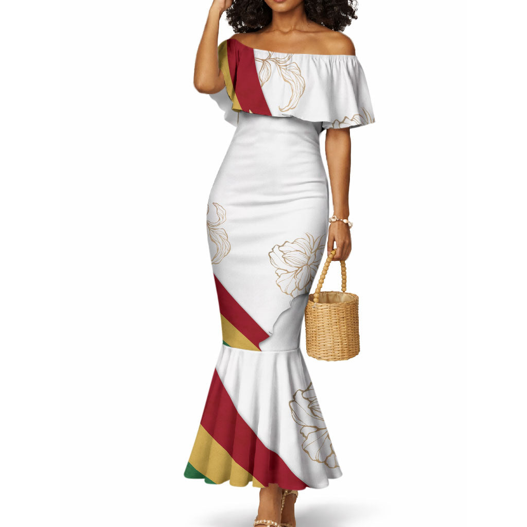 Order Of The Eastern Star Mermaid Dress OES Elegant Floral Line Art Fraternal Symbolism