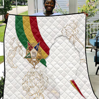 Order Of The Eastern Star Quilt OES Elegant Floral Line Art Fraternal Symbolism