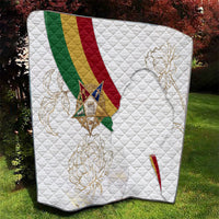 Order Of The Eastern Star Quilt OES Elegant Floral Line Art Fraternal Symbolism