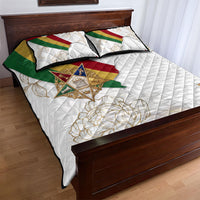 Order Of The Eastern Star Quilt Bed Set OES Elegant Floral Line Art Fraternal Symbolism