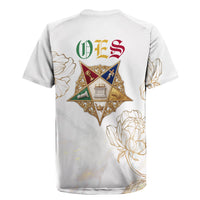 Order Of The Eastern Star Rugby Jersey OES Elegant Floral Line Art Fraternal Symbolism