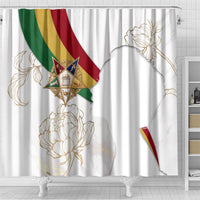Order Of The Eastern Star Shower Curtain OES Elegant Floral Line Art Fraternal Symbolism