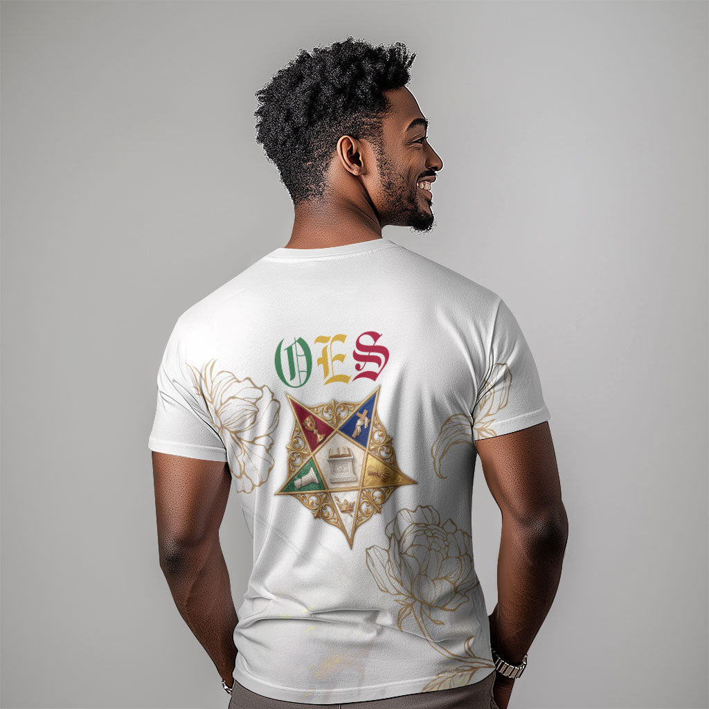 Order Of The Eastern Star T shirt OES Elegant Floral Line Art Fraternal Symbolism