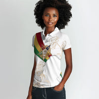 Order Of The Eastern Star Women Polo Shirt OES Elegant Floral Line Art Fraternal Symbolism