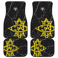 OES Order Of The Eastern Star Car Mats Five Pointed Star Emblem On Black Marble Texture