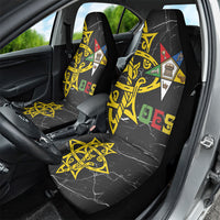 OES Order Of The Eastern Star Car Seat Cover Five Pointed Star Emblem On Black Marble Texture