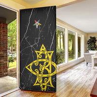 OES Order Of The Eastern Star Door Cover Five Pointed Star Emblem On Black Marble Texture