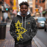 OES Order Of The Eastern Star Hoodie Five Pointed Star Emblem On Black Marble Texture