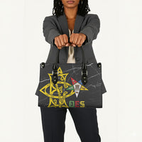 OES Order Of The Eastern Star Leather Bag Five Pointed Star Emblem On Black Marble Texture