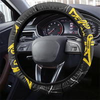 OES Order Of The Eastern Star Steering Wheel Cover Five Pointed Star Emblem On Black Marble Texture