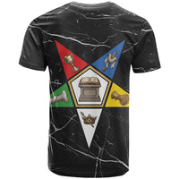 OES Order Of The Eastern Star T shirt Five Pointed Star Emblem On Black Marble Texture