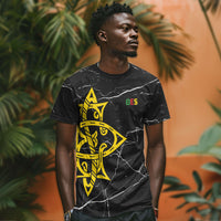 OES Order Of The Eastern Star T shirt Five Pointed Star Emblem On Black Marble Texture