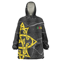 OES Order Of The Eastern Star Wearable Blanket Hoodie Five Pointed Star Emblem On Black Marble Texture