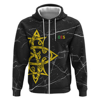 OES Order Of The Eastern Star Zip Hoodie Five Pointed Star Emblem On Black Marble Texture