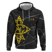 OES Order Of The Eastern Star Zip Hoodie Five Pointed Star Emblem On Black Marble Texture