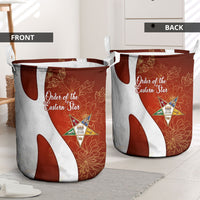 OES Order Of The Eastern Star Laundry Basket Five Pointed Star Emblem With Gold Floral Art