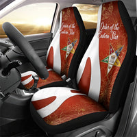 OES Order Of The Eastern Star Car Seat Cover Five Pointed Star Emblem With Gold Floral Art