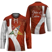 OES Order Of The Eastern Star Hockey Jersey Five Pointed Star Emblem With Gold Floral Art