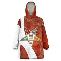 OES Order Of The Eastern Star Kid Wearable Blanket Hoodie Five Pointed Star Emblem With Gold Floral Art