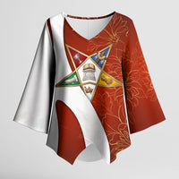 OES Order Of The Eastern Star Kimono Sleeve Blouse Five Pointed Star Emblem With Gold Floral Art