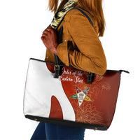 OES Order Of The Eastern Star Leather Tote Bag Five Pointed Star Emblem With Gold Floral Art