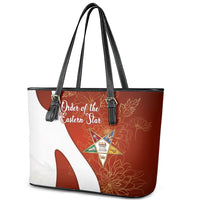 OES Order Of The Eastern Star Leather Tote Bag Five Pointed Star Emblem With Gold Floral Art