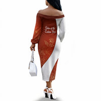 OES Order Of The Eastern Star Off The Shoulder Long Sleeve Dress Five Pointed Star Emblem With Gold Floral Art