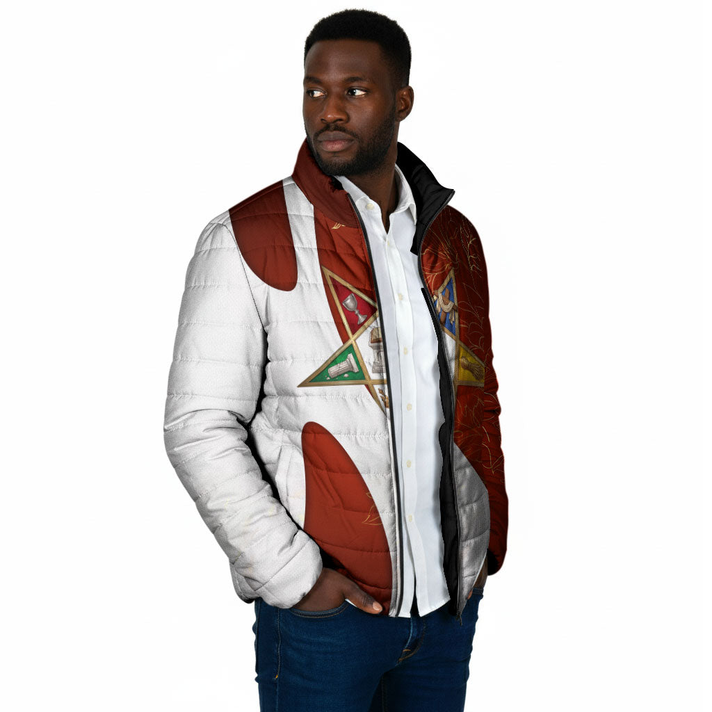 OES Order Of The Eastern Star Padded Jacket Five Pointed Star Emblem With Gold Floral Art