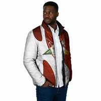 OES Order Of The Eastern Star Padded Jacket Five Pointed Star Emblem With Gold Floral Art