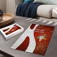 OES Order Of The Eastern Star Puzzle Five Pointed Star Emblem With Gold Floral Art
