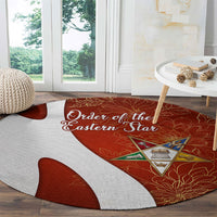 OES Order Of The Eastern Star Round Carpet Five Pointed Star Emblem With Gold Floral Art