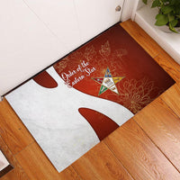 OES Order Of The Eastern Star Rubber Doormat Five Pointed Star Emblem With Gold Floral Art