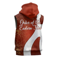 OES Order Of The Eastern Star Sleeveless Hoodie Five Pointed Star Emblem With Gold Floral Art