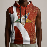 OES Order Of The Eastern Star Sleeveless Hoodie Five Pointed Star Emblem With Gold Floral Art