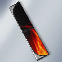 Bowling Ball and Pins Design Auto Sun Shade with Flame Background and Custom Team Name Text - Wonder Print Shop