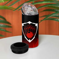 Bowling Ball and Pins Design 4 in 1 Can Cooler Tumbler with Flame Background and Custom Team Name Text - Wonder Print Shop