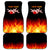 Bowling Ball and Pins Design Car Mats with Flame Background and Custom Team Name Text - Wonder Print Shop