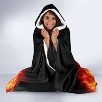Bowling Ball and Pins Design Hooded Blanket with Flame Background and Custom Team Name Text - Wonder Print Shop