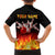 Bowling Ball and Pins Design Kid Hawaiian Shirt with Flame Background and Custom Team Name Text - Wonder Print Shop