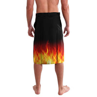 Bowling Ball and Pins Design Lavalava with Flame Background and Custom Team Name Text - Wonder Print Shop