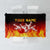 Bowling Ball and Pins Design Tablecloth with Flame Background and Custom Team Name Text - Wonder Print Shop