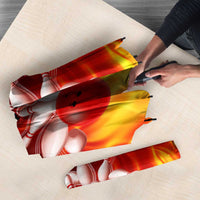 Bowling Ball and Pins Design Umbrella with Flame Background and Custom Team Name Text - Wonder Print Shop