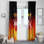 Bowling Ball and Pins Design Window Curtain with Flame Background and Custom Team Name Text - Wonder Print Shop