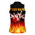 Bowling Ball and Pins Design Women Sleeveless Polo Shirt with Flame Background and Custom Team Name Text - Wonder Print Shop