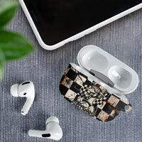 Silly Goose Racing Motorsport AirPods Case Vintage Distressed Checkered Flag - Cartoon Race Car
